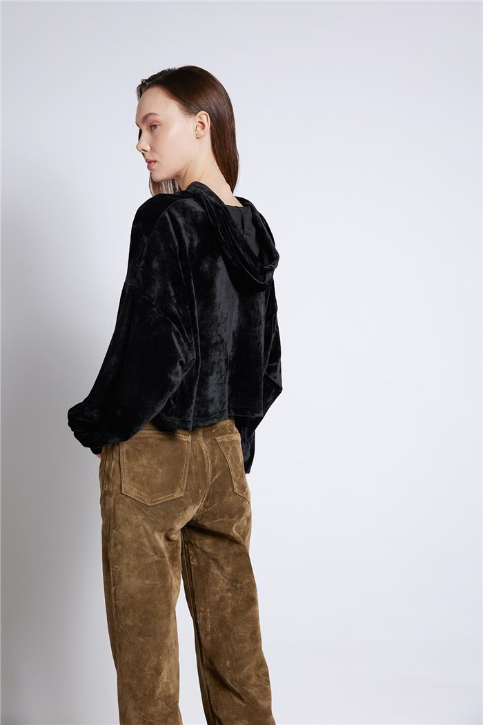 Nisan  KAPÜŞONLU UZUN KOLLU SWEATSHIRT SİYAH N25-2056