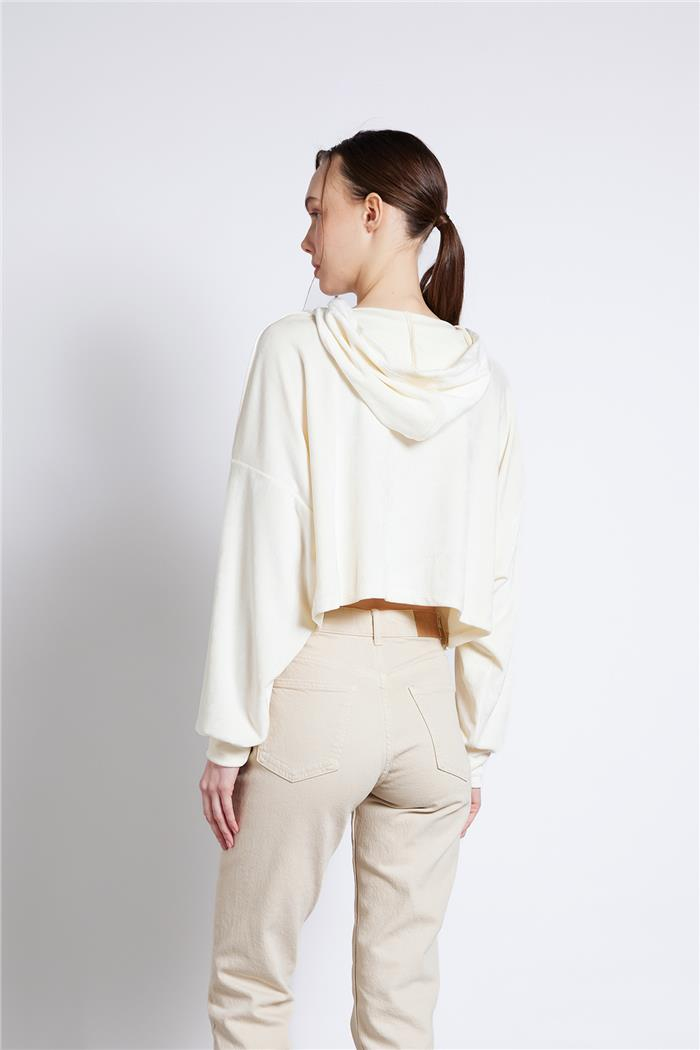 Nisan  KAPÜŞONLU UZUN KOLLU SWEATSHIRT EKRU N25-2056