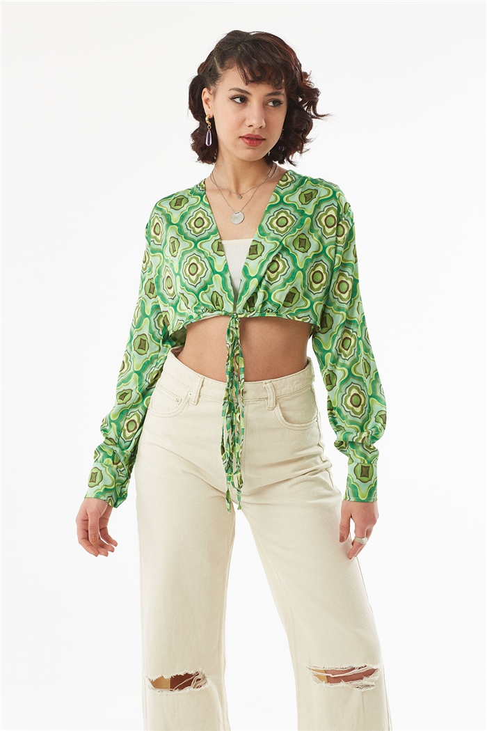 Nisan KISA ANVELOP BLUZ  YEŞİL  N22-1392
