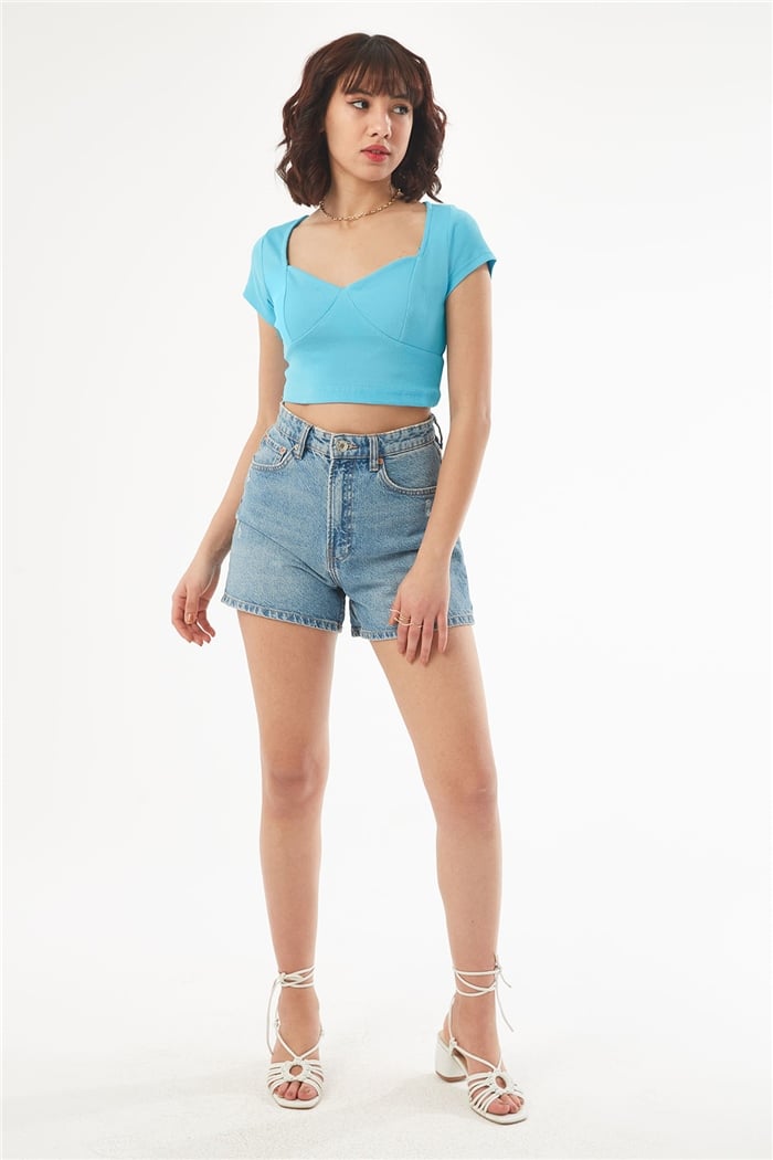 Nisan KISA KOLLU CROP  AQUA  N22-1414