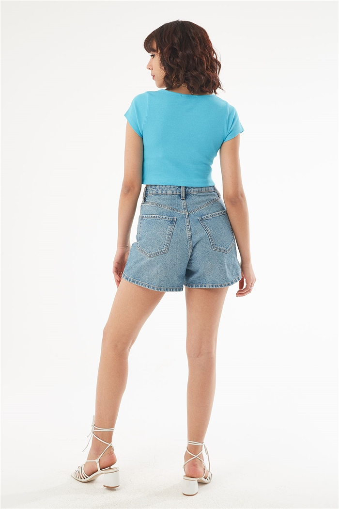 Nisan KISA KOLLU CROP  AQUA  N22-1414