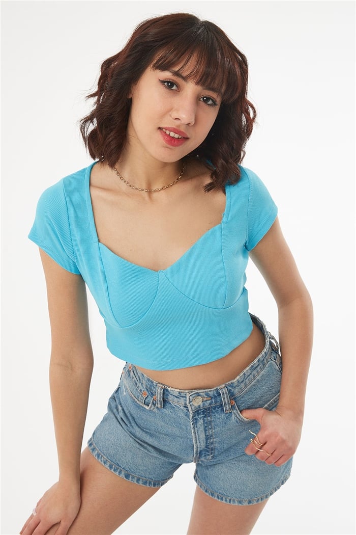 Nisan KISA KOLLU CROP  AQUA  N22-1414