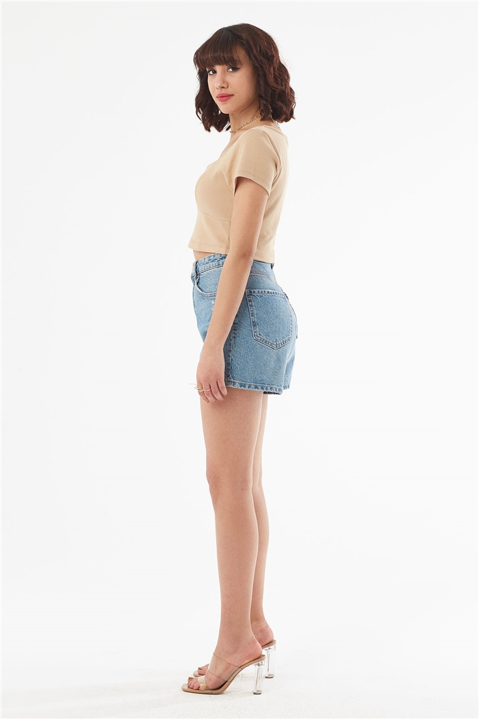 Nisan KISA KOLLU CROP  BEJ  N22-1414