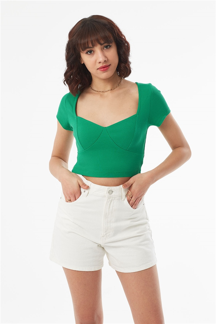 Nisan KISA KOLLU CROP  BENETTON  N22-1414