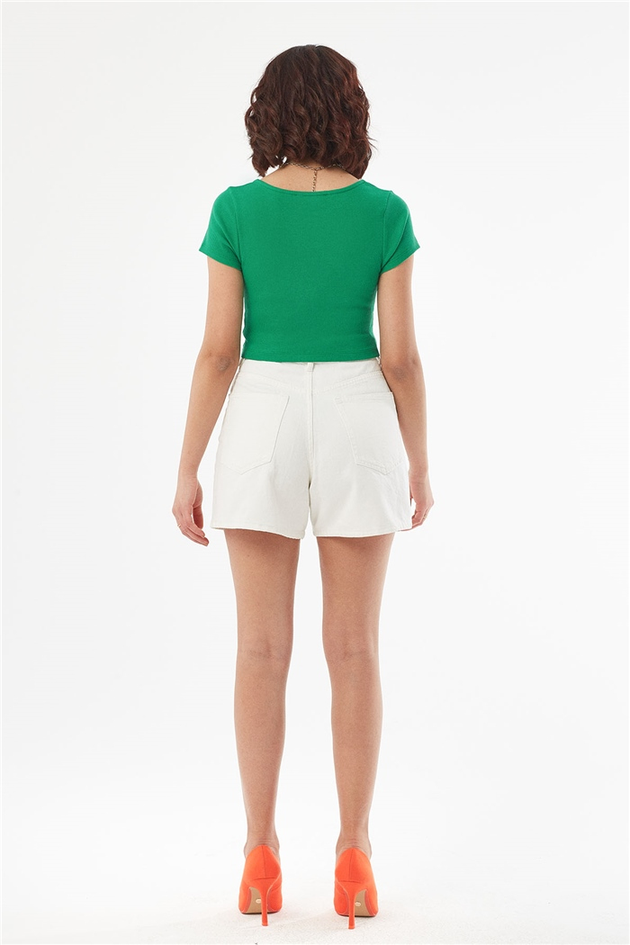 Nisan KISA KOLLU CROP  BENETTON  N22-1414