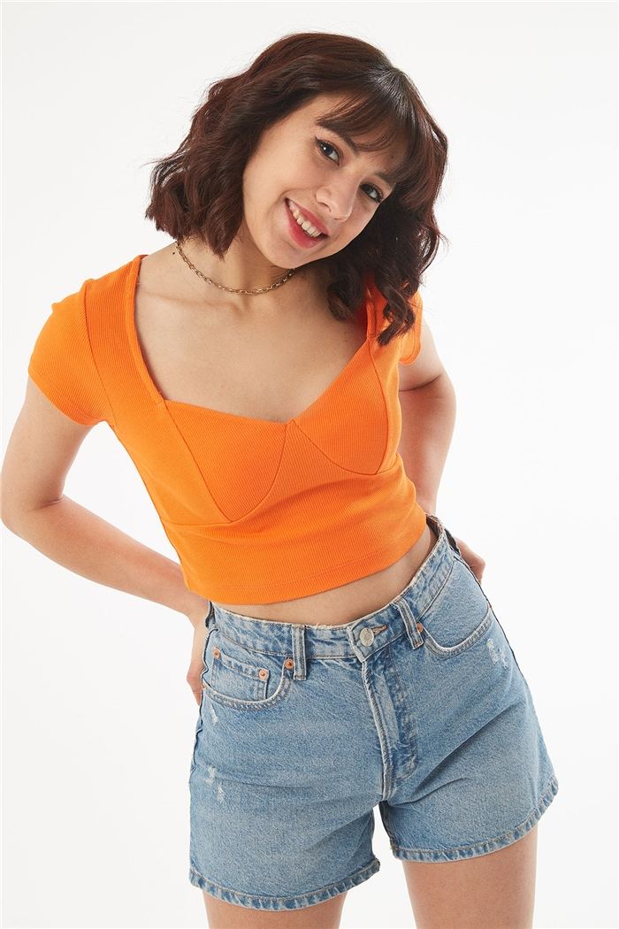 Nisan KISA KOLLU CROP  ORANJ  N22-1414