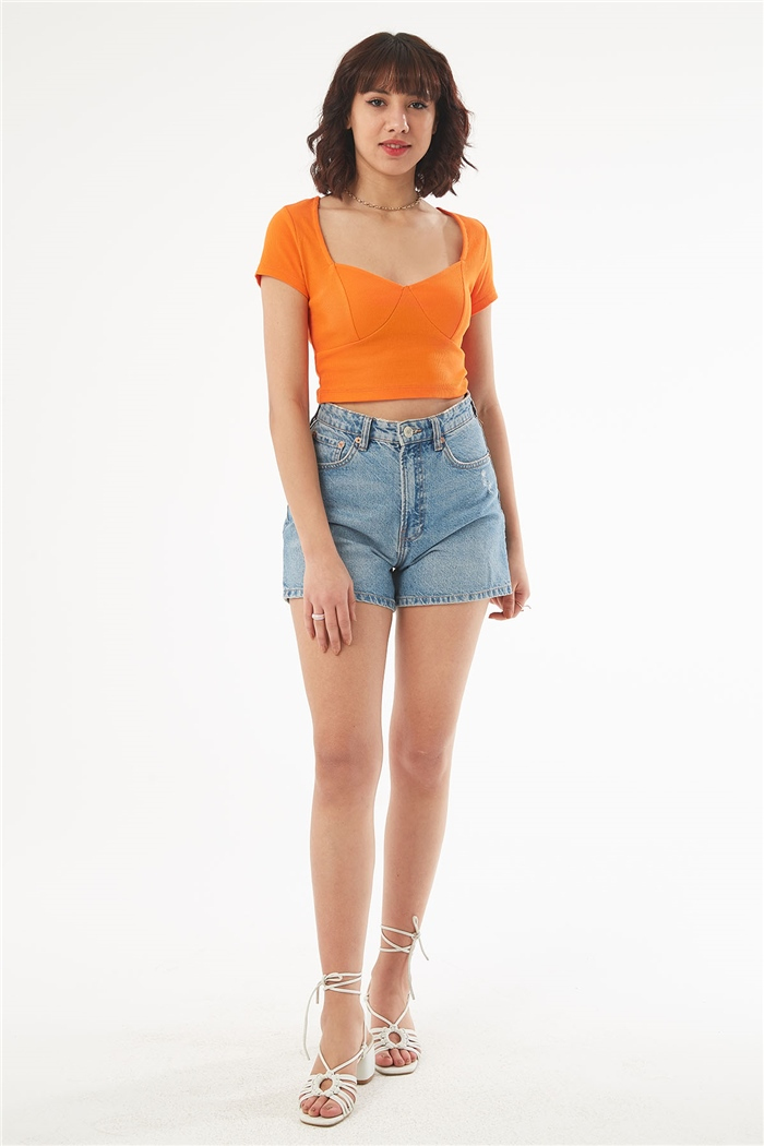 Nisan KISA KOLLU CROP  ORANJ  N22-1414