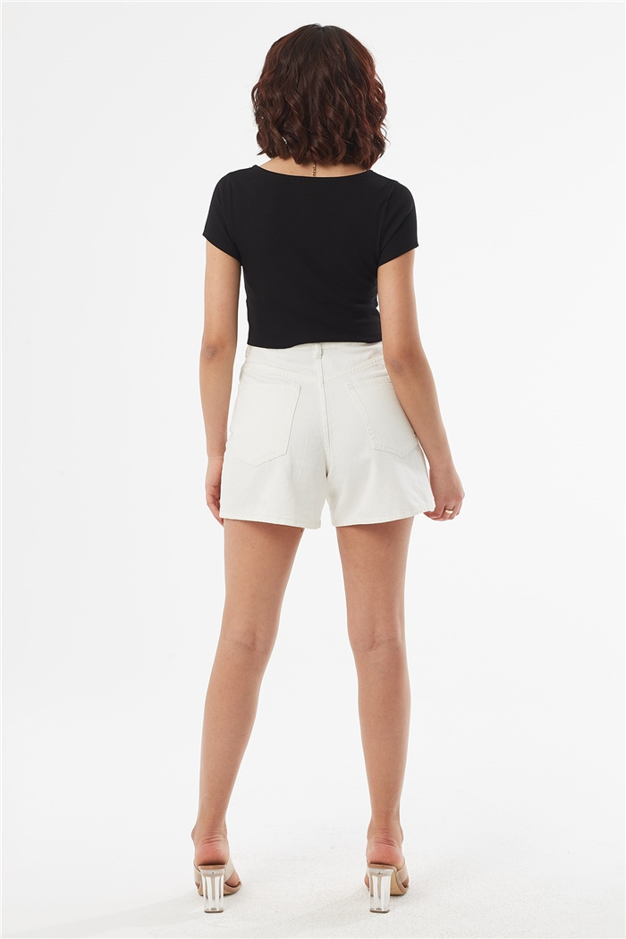 Nisan KISA KOLLU CROP  SİYAH  N22-1414