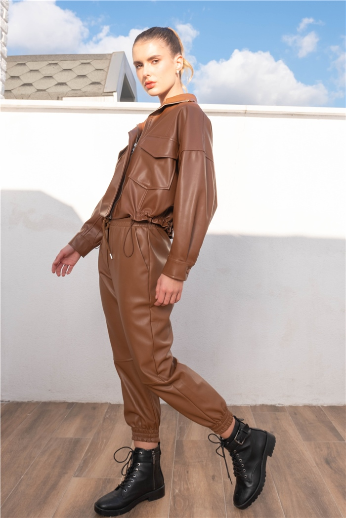 Nisan Oversize Deri Ceket  TABA  N22-1529