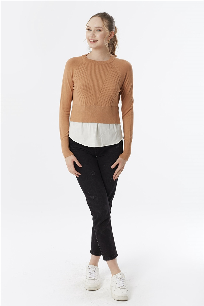Nisan Poplin Garnili Kazak  CAMEL  TT3400-Z