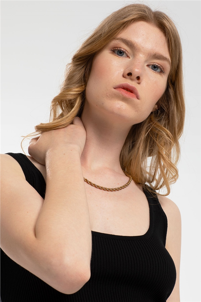 Nisan Sırtı Çaprazlı Dekolteli Triko Elbise  SİYAH  TT3186-Z