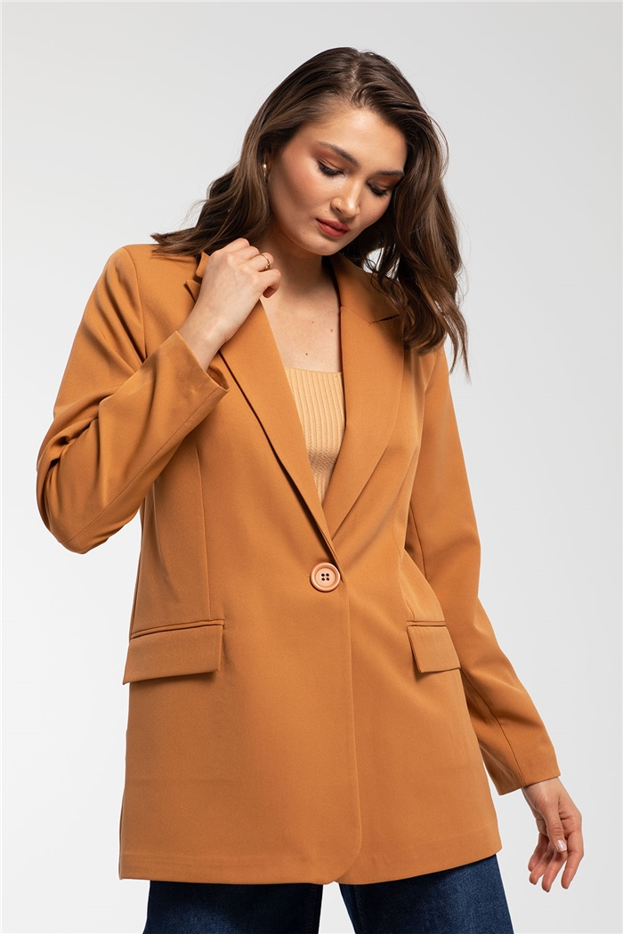 Nisan Tek Düğme Ceket  CAMEL  PD21-154