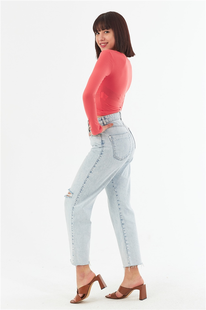 Nisan UZUN KOLLU BLUZ  CORAL  N22-1356