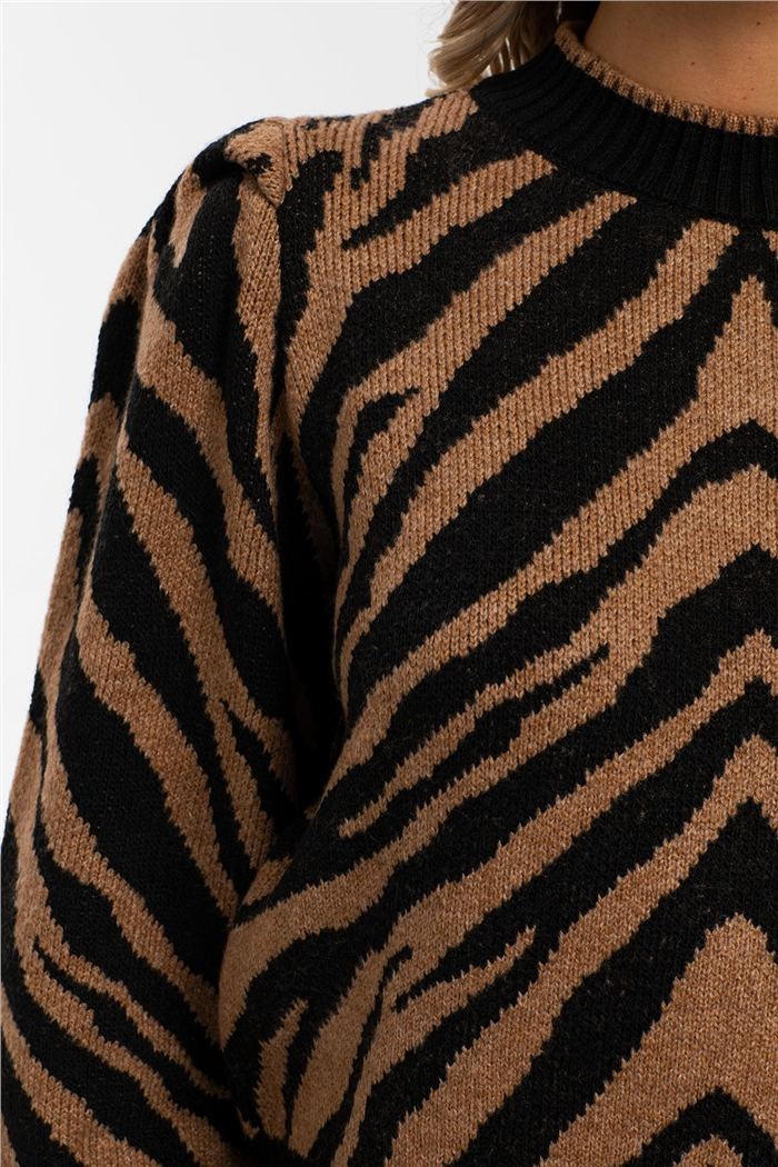 Nisan Zebra Desen Triko Kazak  CAMEL  TT2791-S