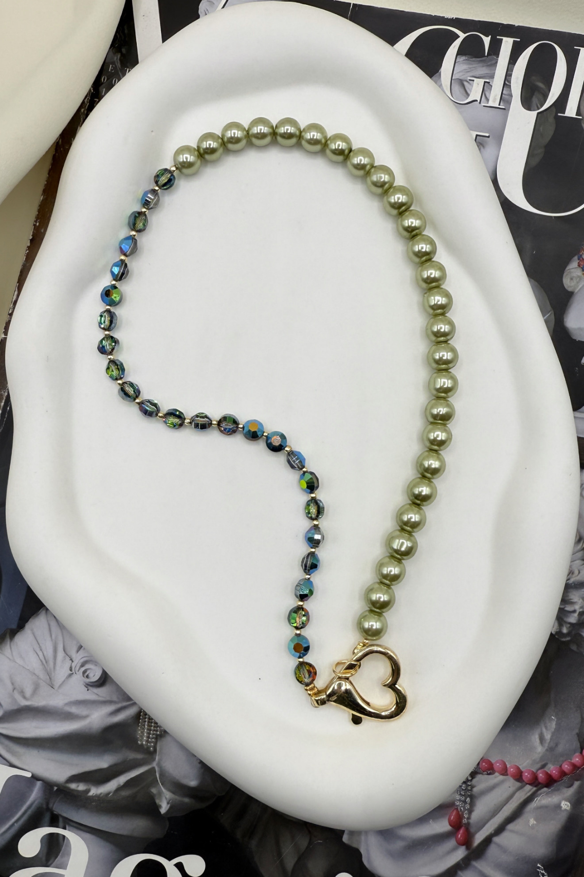 271FA152- SWAROVSKİ KRİSTALLİ KALP KİLİT DETAYLI KOLYE