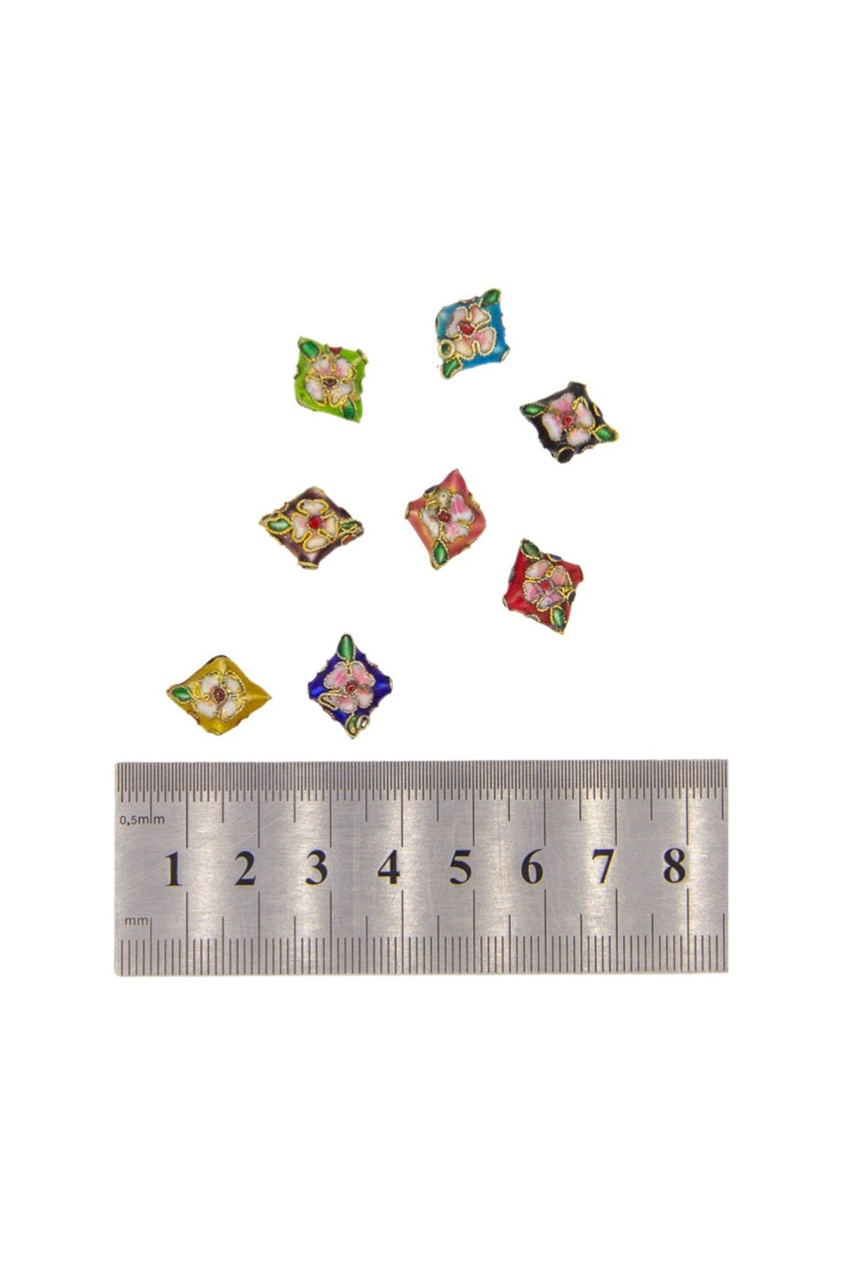 Altın Kaplama Cam Mineli Boncuk 10x13 mm