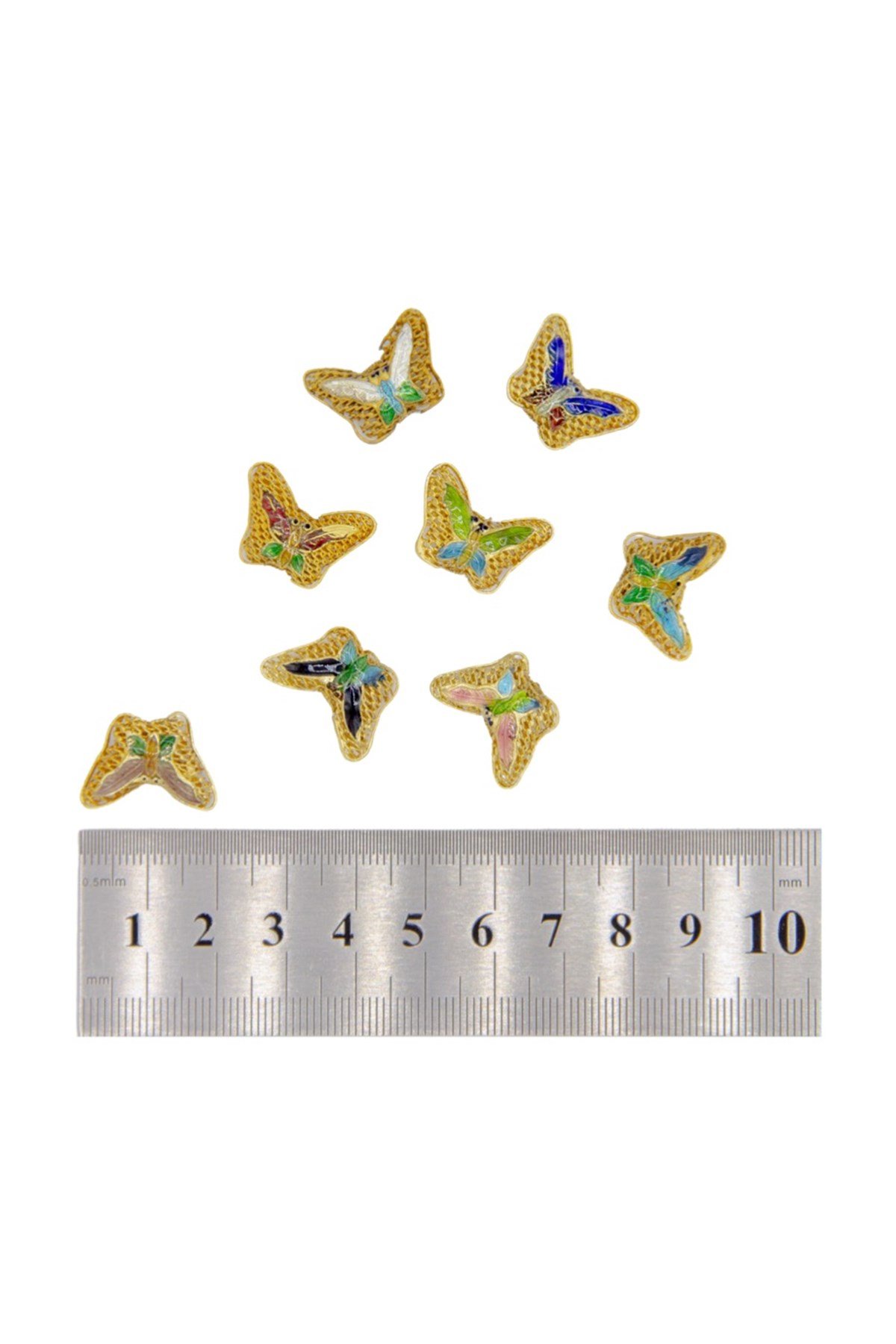 Altın Kaplama Cam Mineli Boncuk 13x18 mm