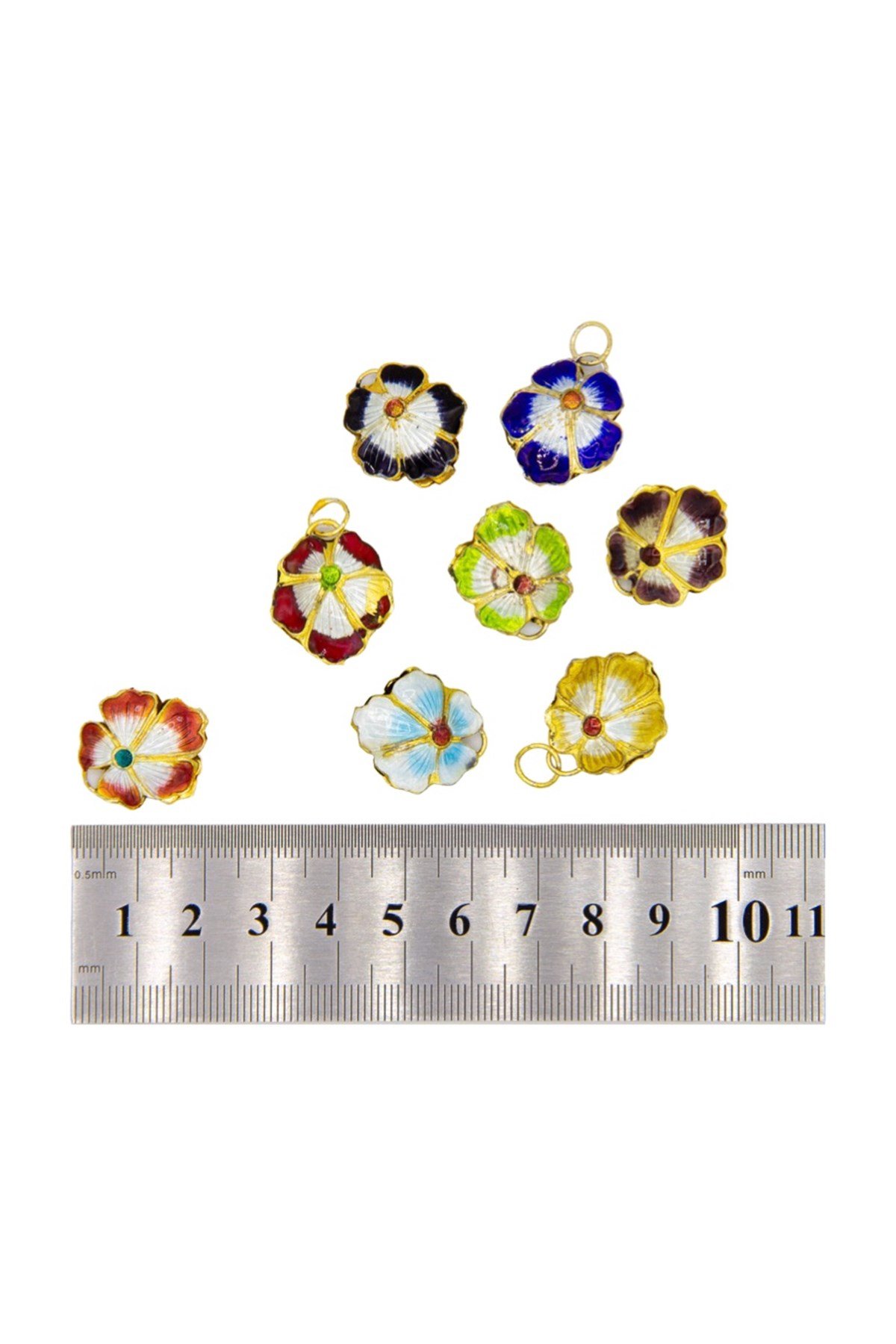 Altın Kaplama Cam Mineli Boncuk 19 mm