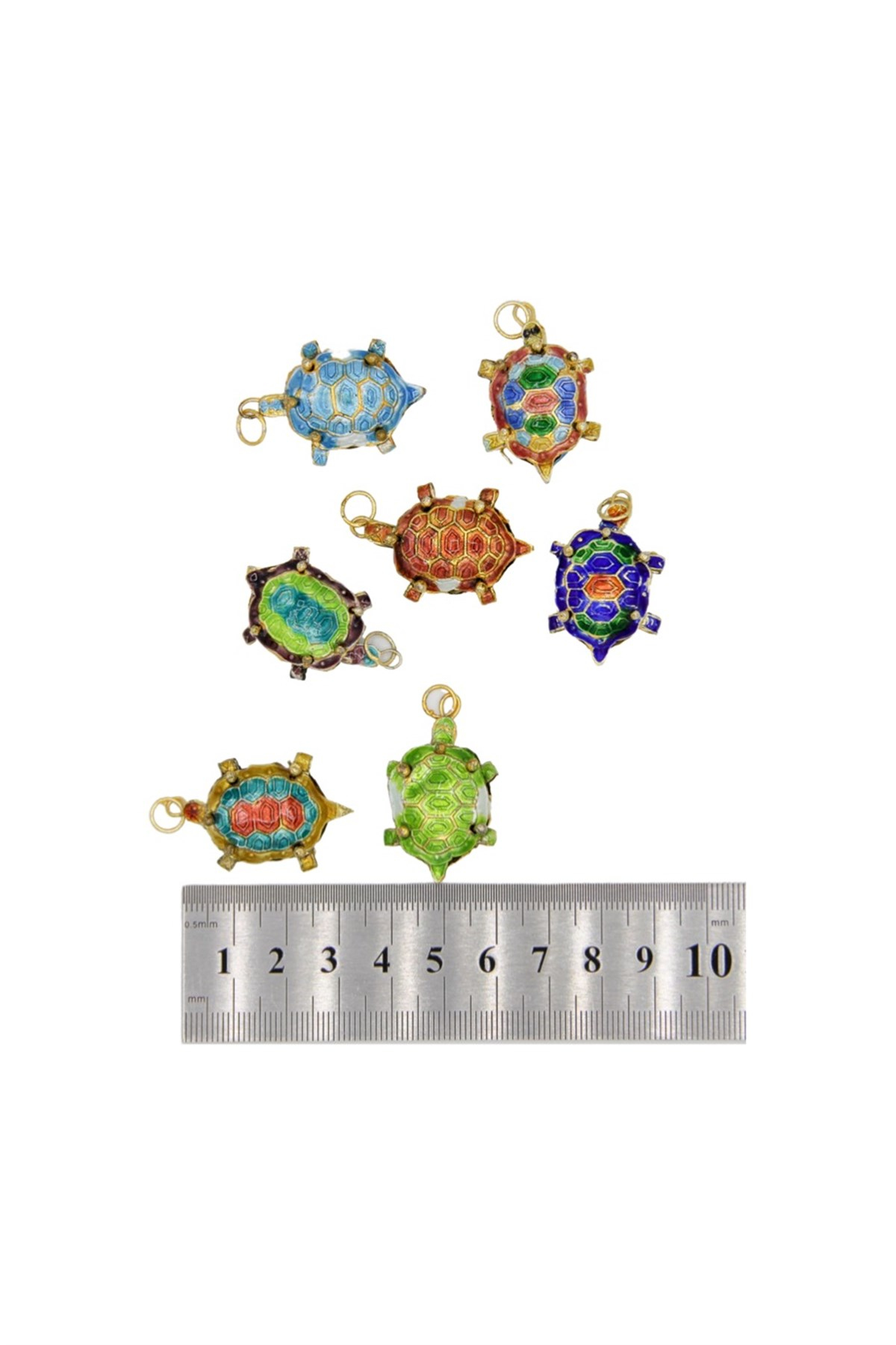 Altın Kaplama Cam Mineli Boncuk 22x32 mm