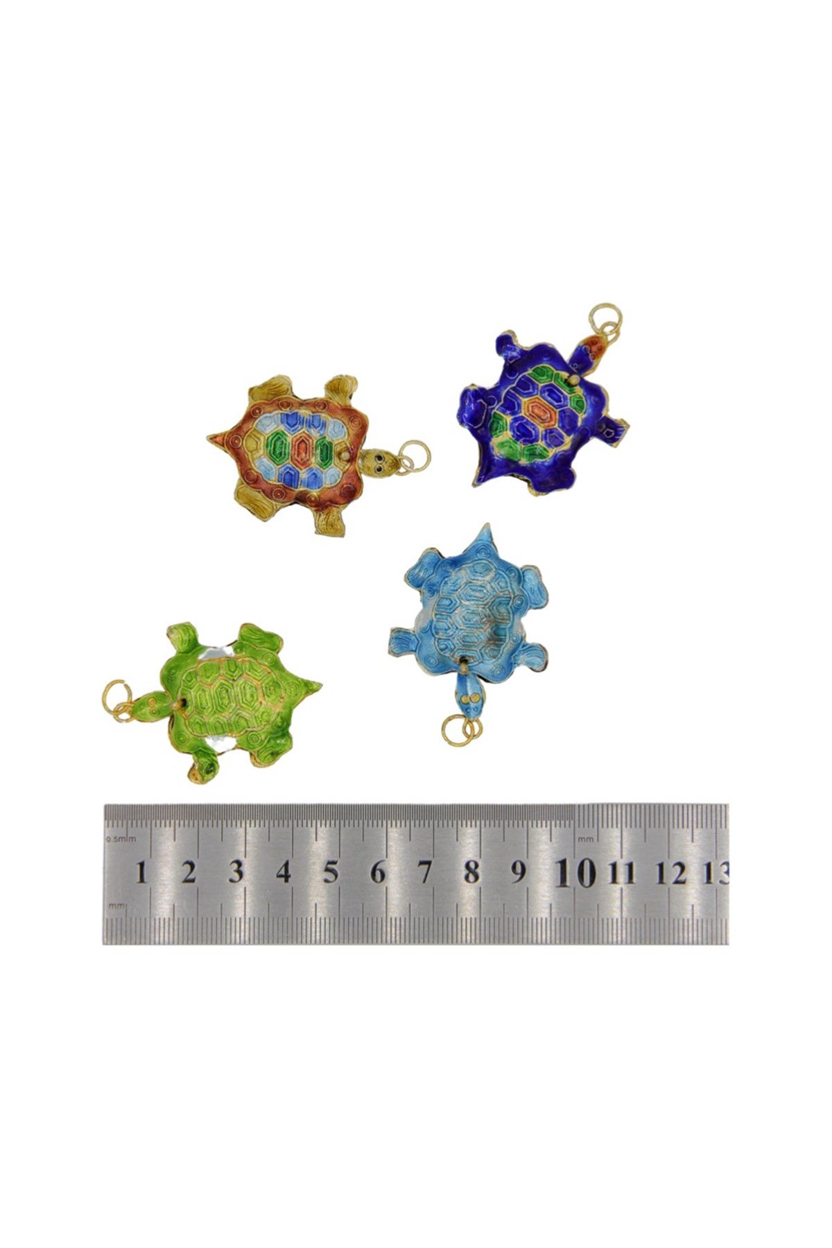 Altın Kaplama Cam Mineli Boncuk 33x43 mm