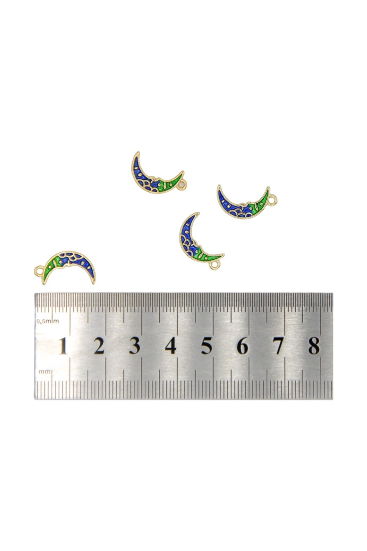 Zirkon Taşlı Ay Detaylı Kolye Ucu