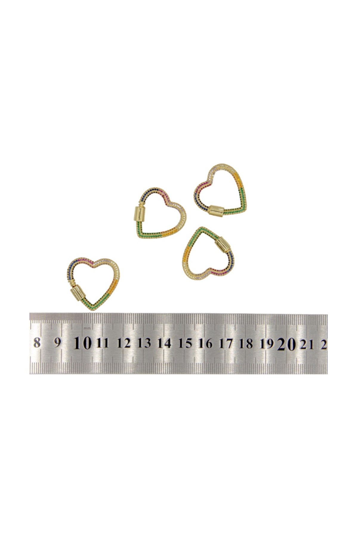 Zirkon Taşlı Kalp Kilit 