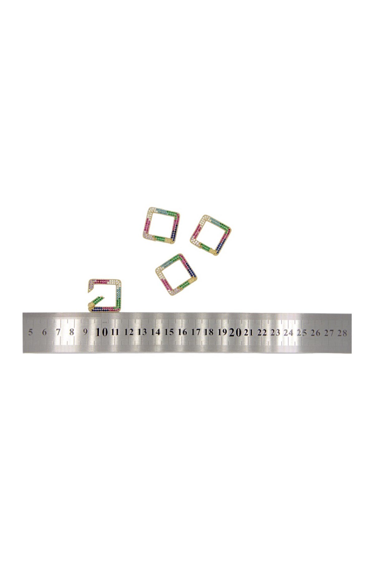 Zirkon Taşlı Kare Kilit