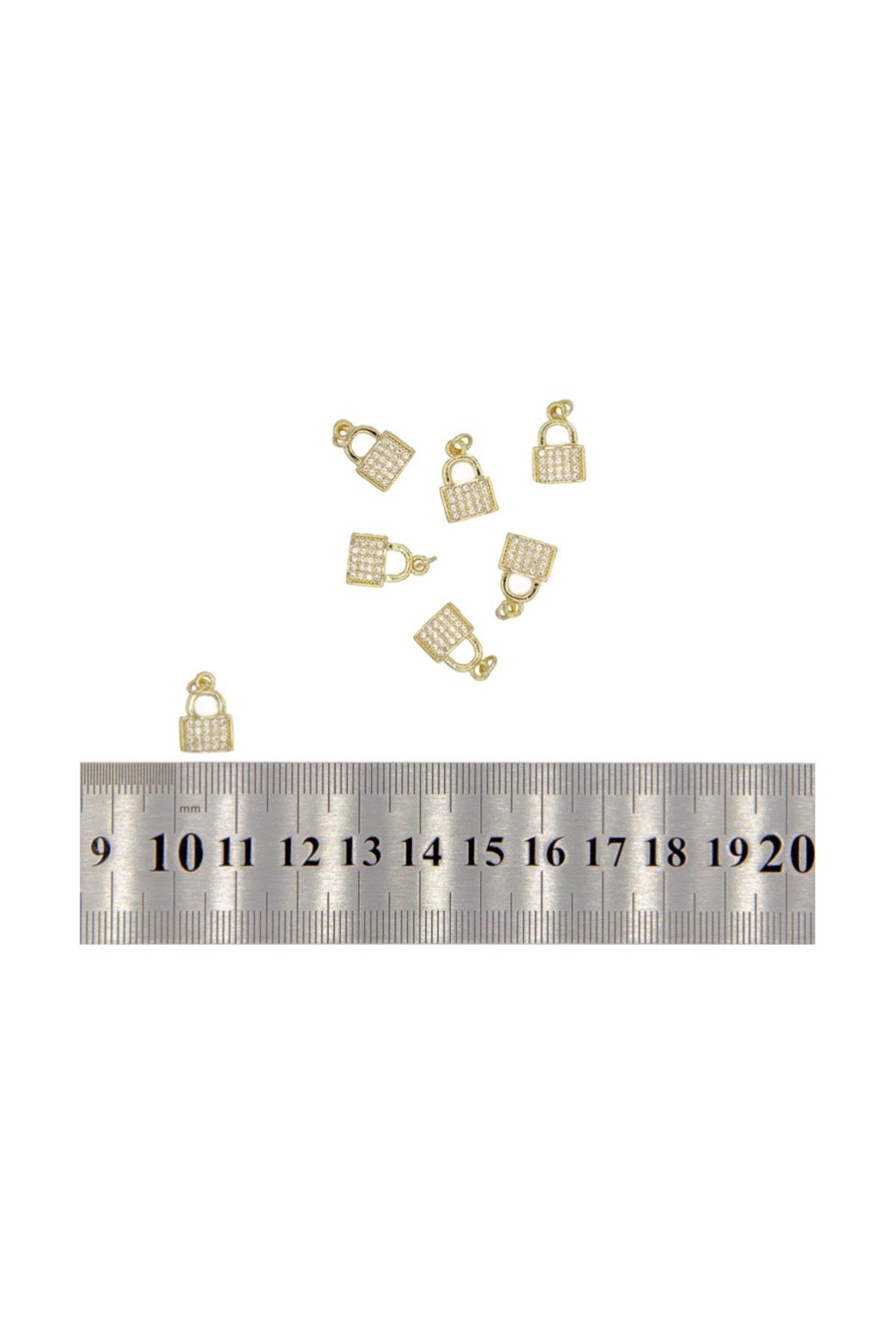 Zirkon Taşlı Kilit Detaylı Kolye Ucu