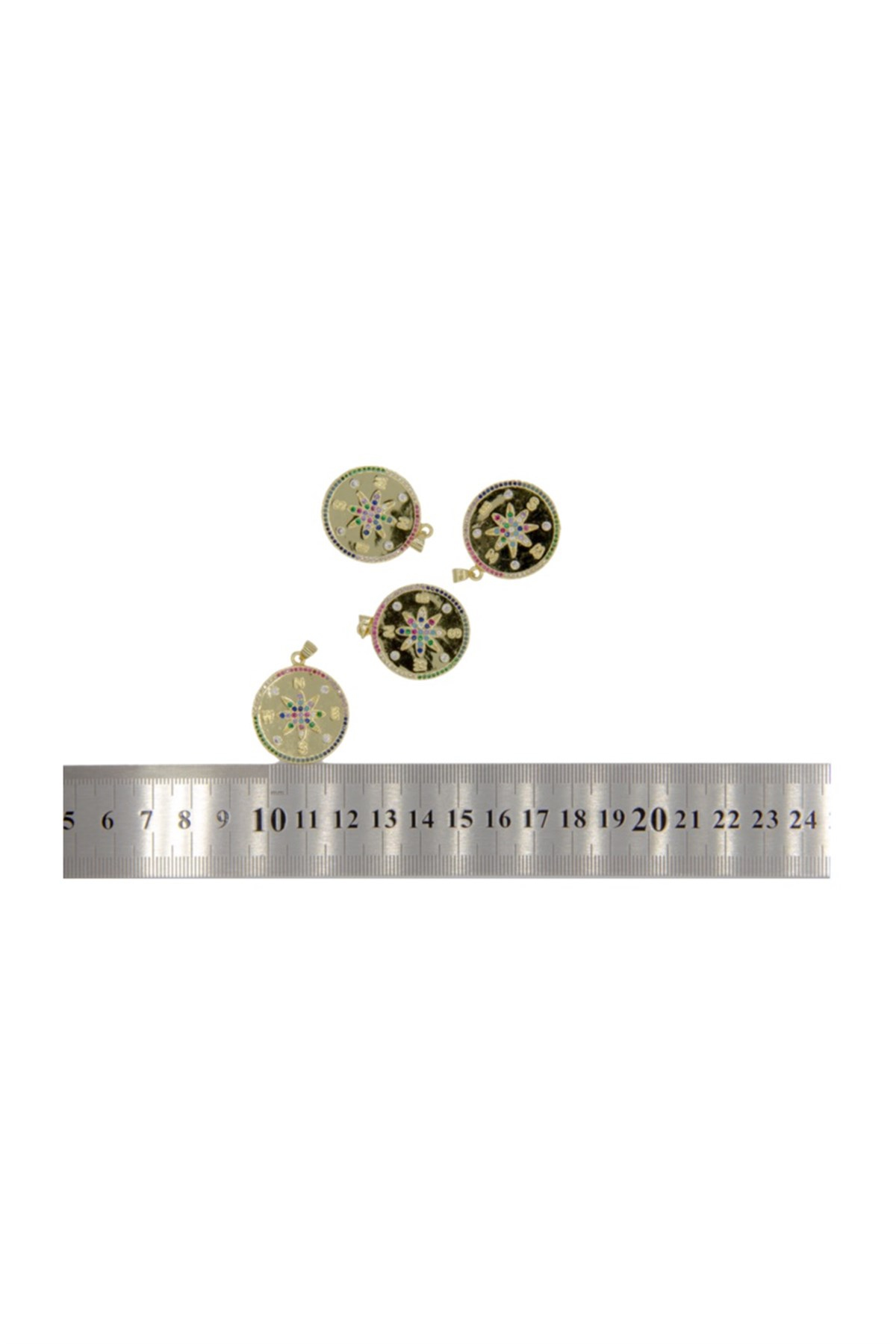 Zirkon Taşlı Pusula Kolye Ucu