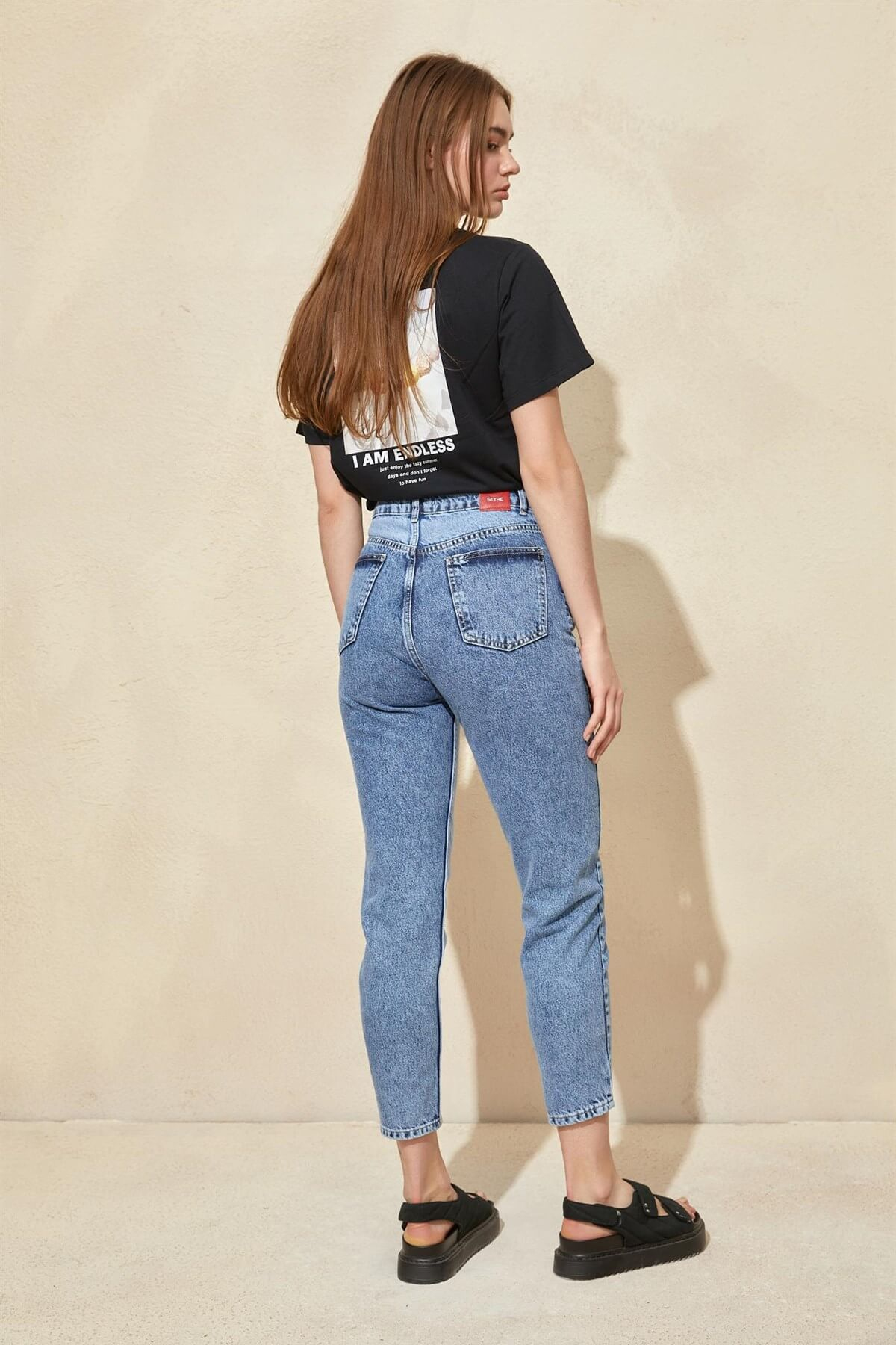 Açık Mavi Çift Renk Mom JeanST060S20046705