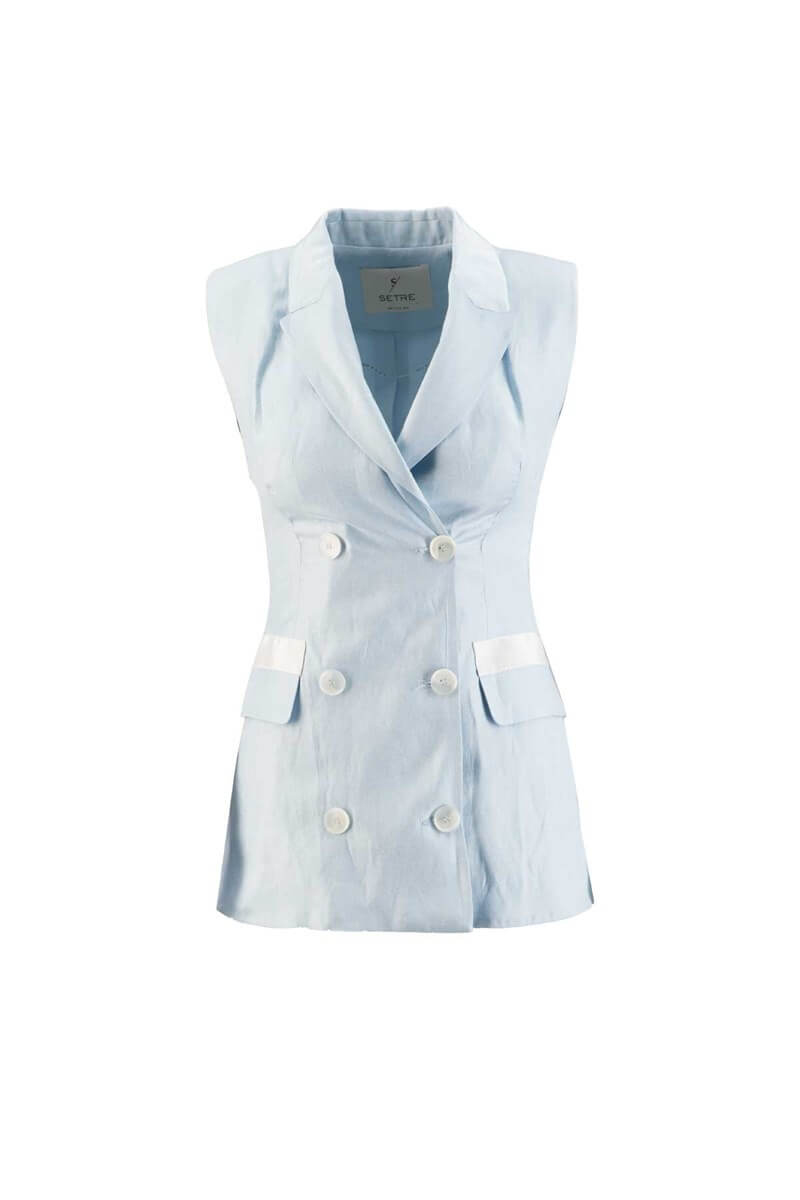 Bebe Mavi Kruvaze Vatkalı Kolsuz YelekST050S40580002