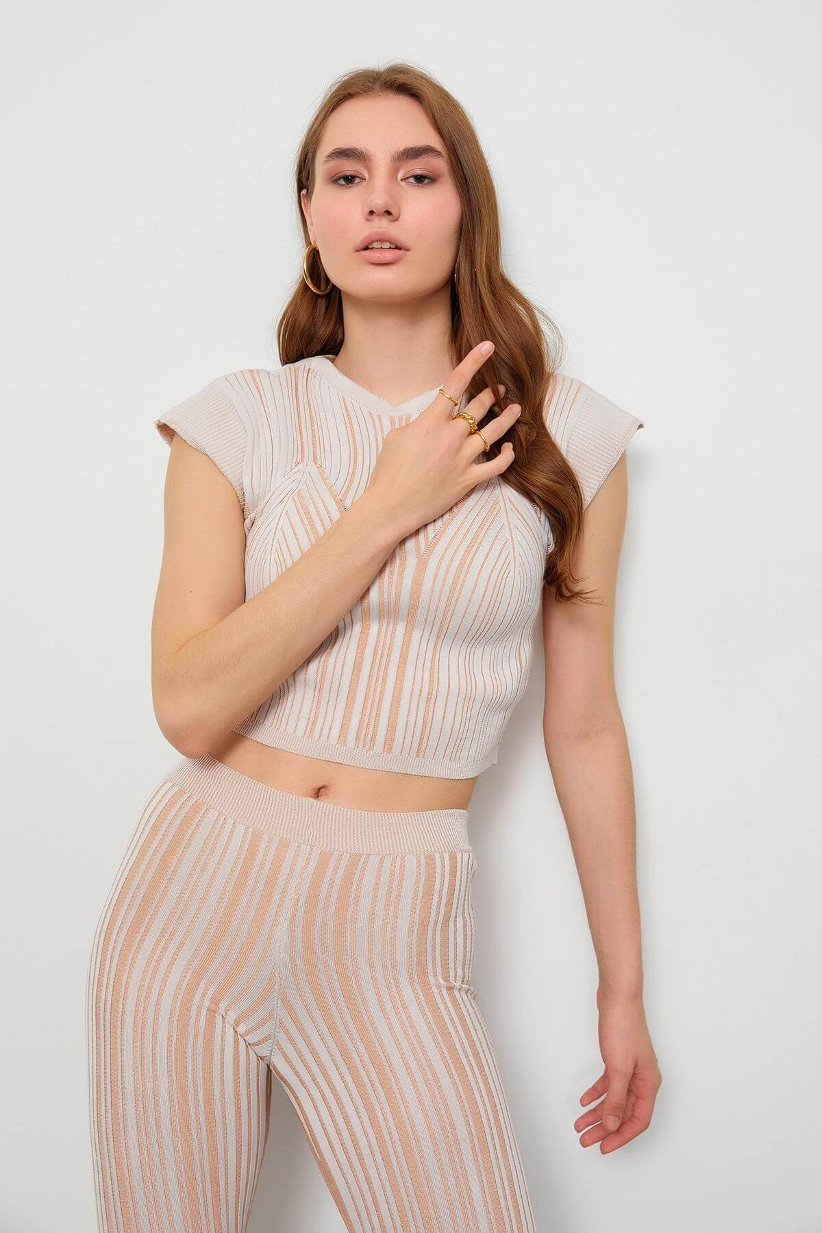 Bej Triko Bluz Pantolon TakımST060S94097002