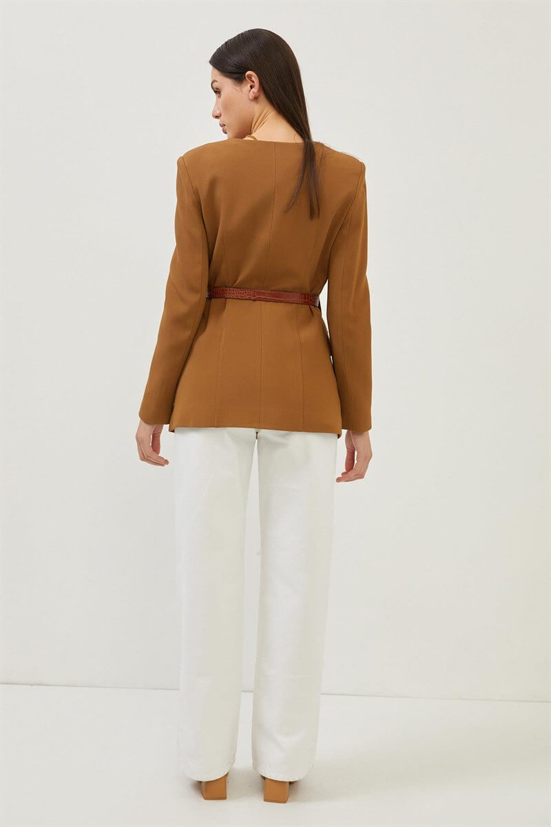 Camel Zincir Detaylı Kruvaze CeketST060W90303001