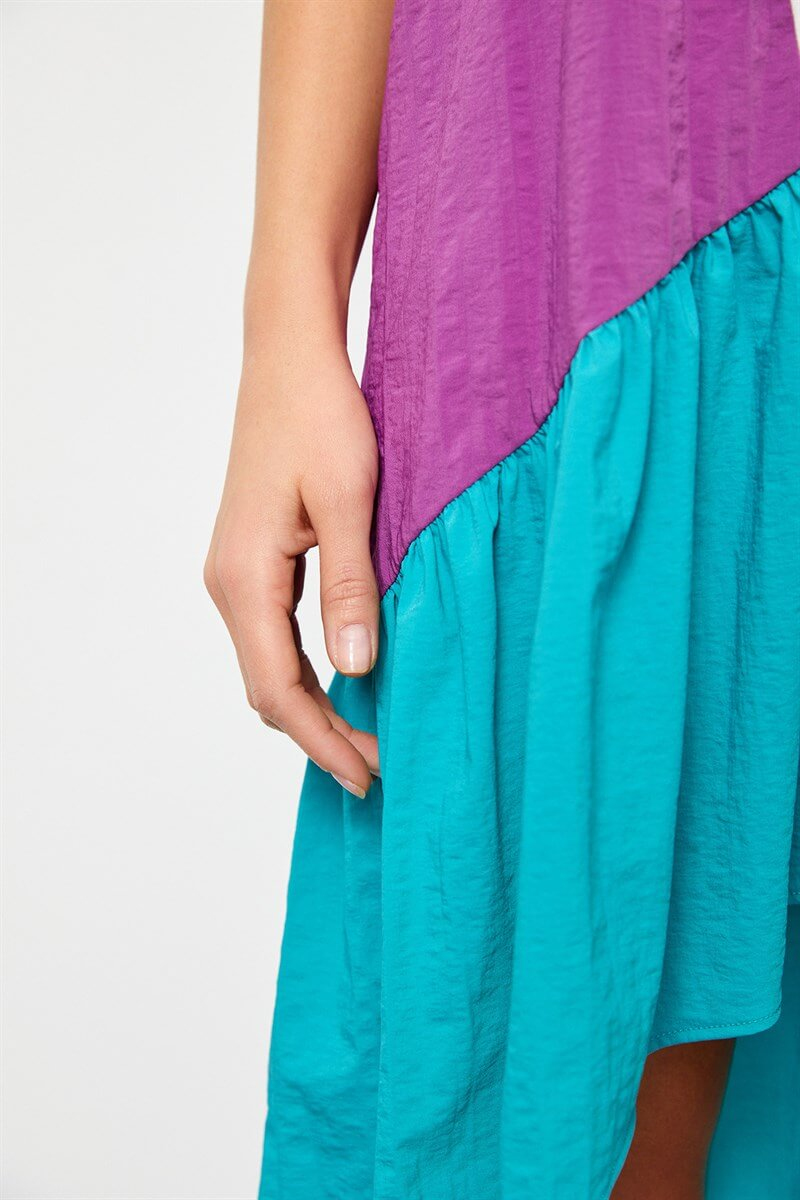 Ekru-Atlantis Color Block Rahat Kesim ElbiseST060S4010041