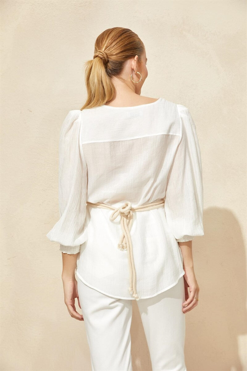 Ekru Balon Kol Kemerli TunikST060S65119001