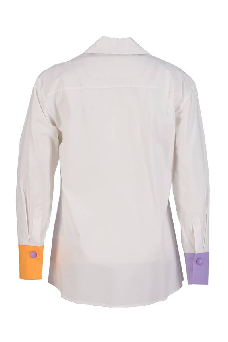 Ekru İki Renkli Manşet Detaylı GömlekST060S55190001