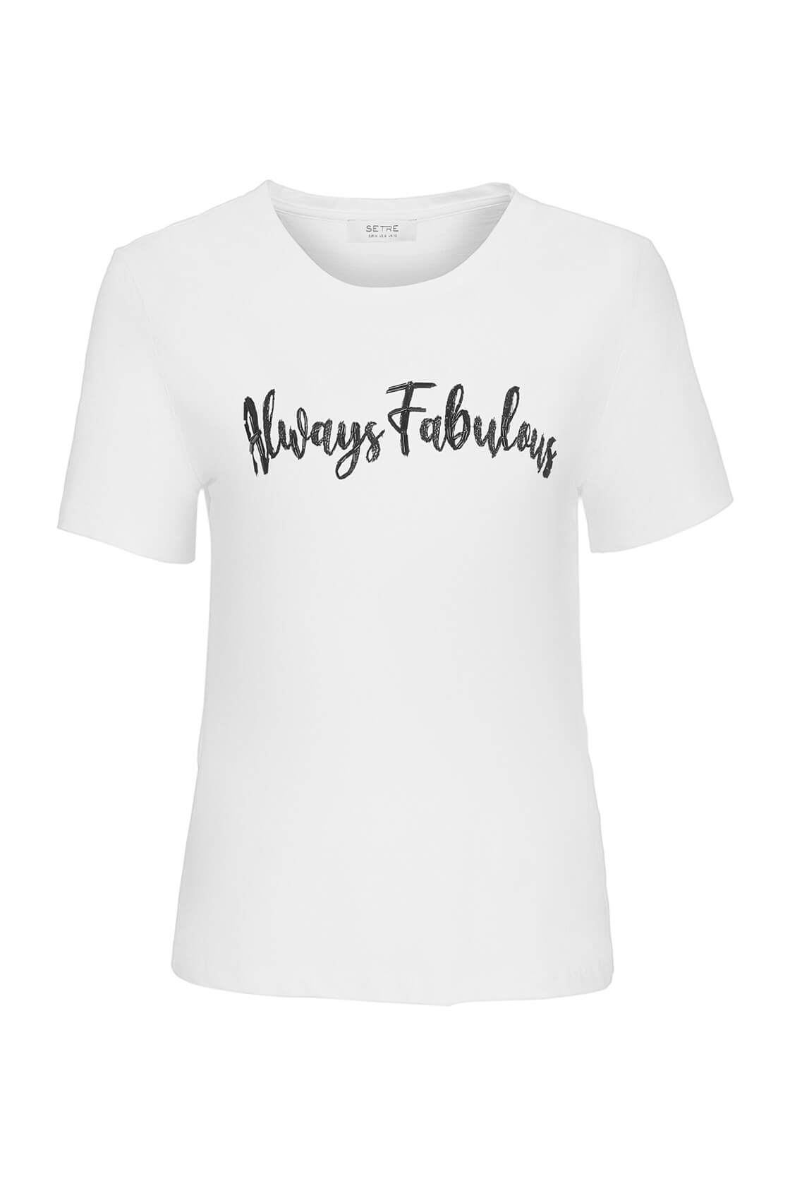 Ekru Kısa Kol Slogan Nakışlı Pamuk T-Shirt ST050S7108201