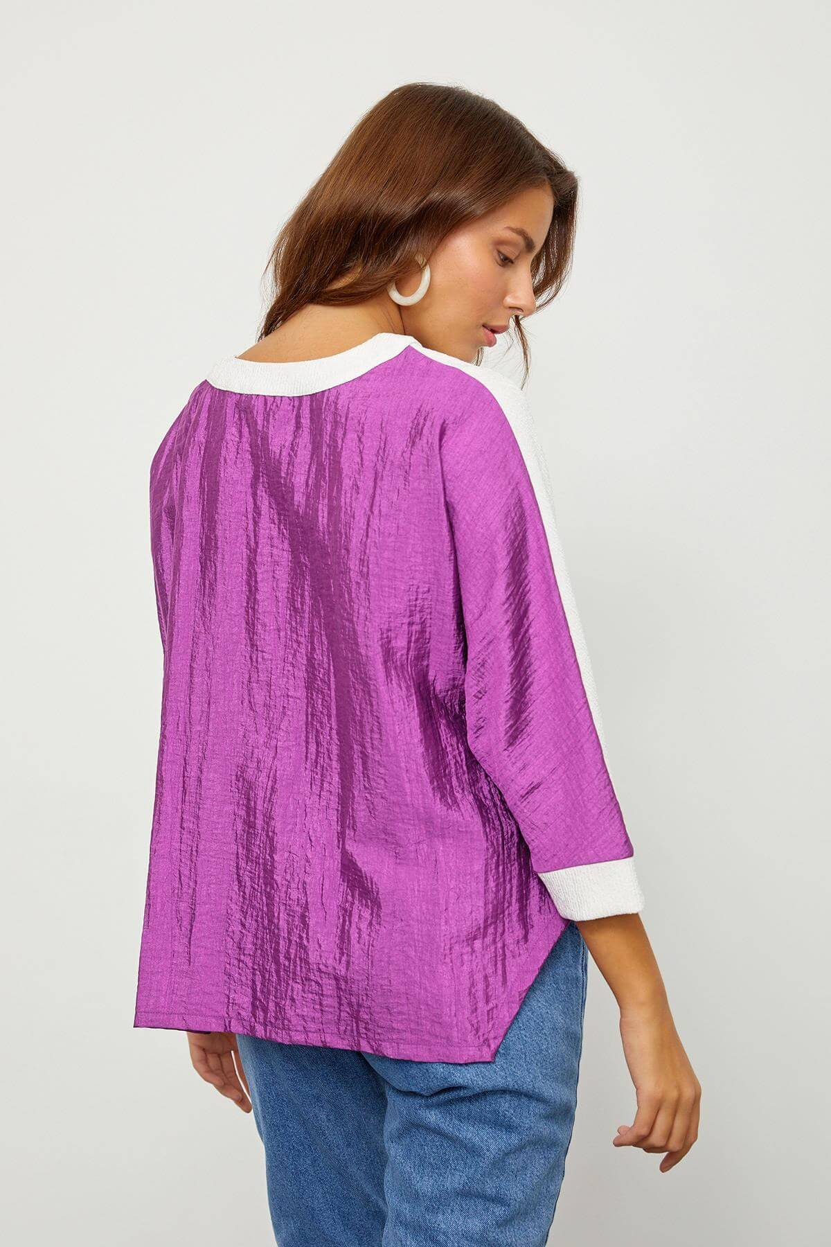 Ekru-Mor Color Block Truvakar Kol TunikST060S6508701