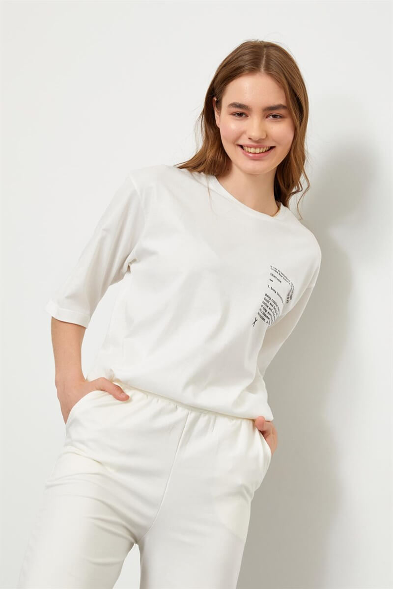 Ekru T-Shirt Eşofman Altı TakımST060S60090001