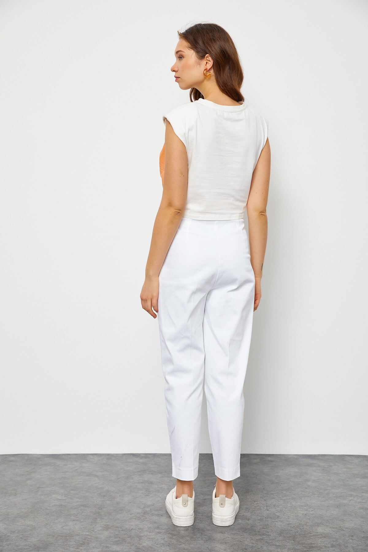 Güneş Turuncusu Color Block Crop TopST060S3053801