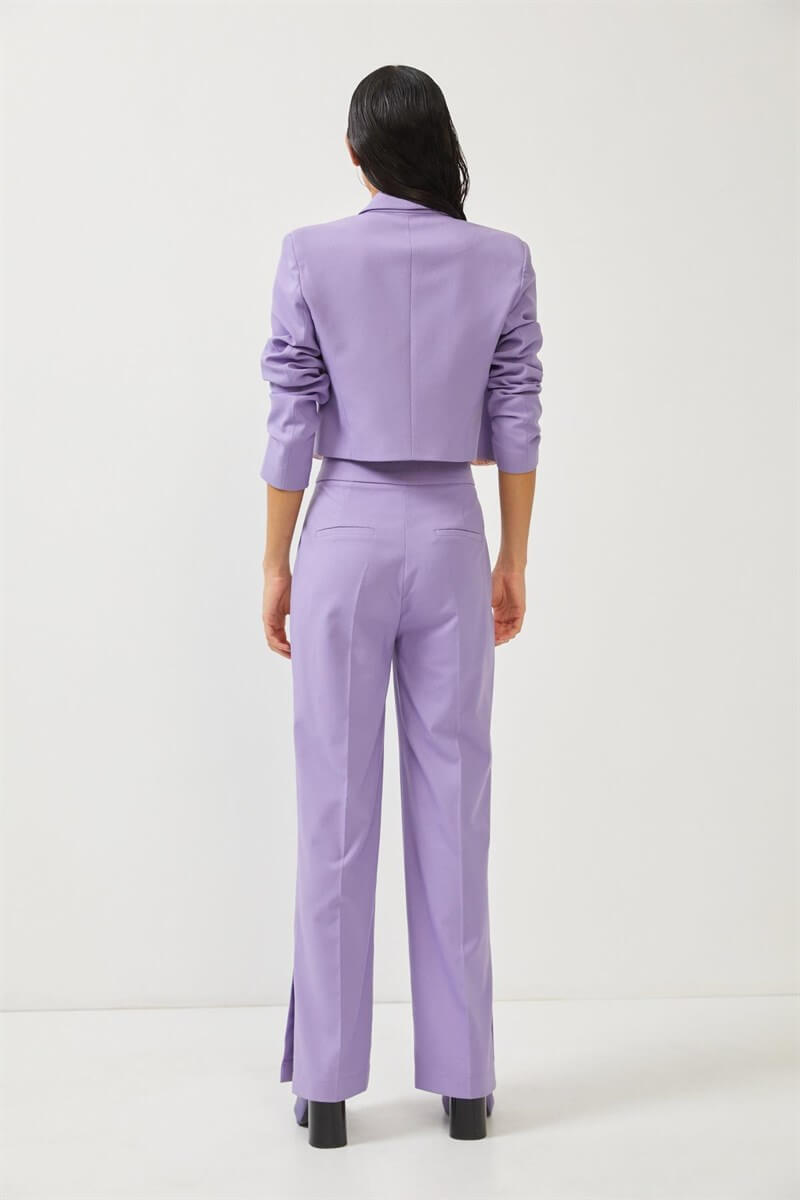 Lila Crop Ceket Yüksek Bel Pantolon TakımST060W90262002