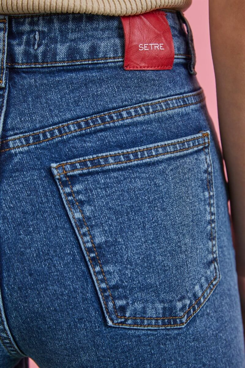 Mavi Paça Detaylı Yüksek Bel Fit JeanST060W31628001