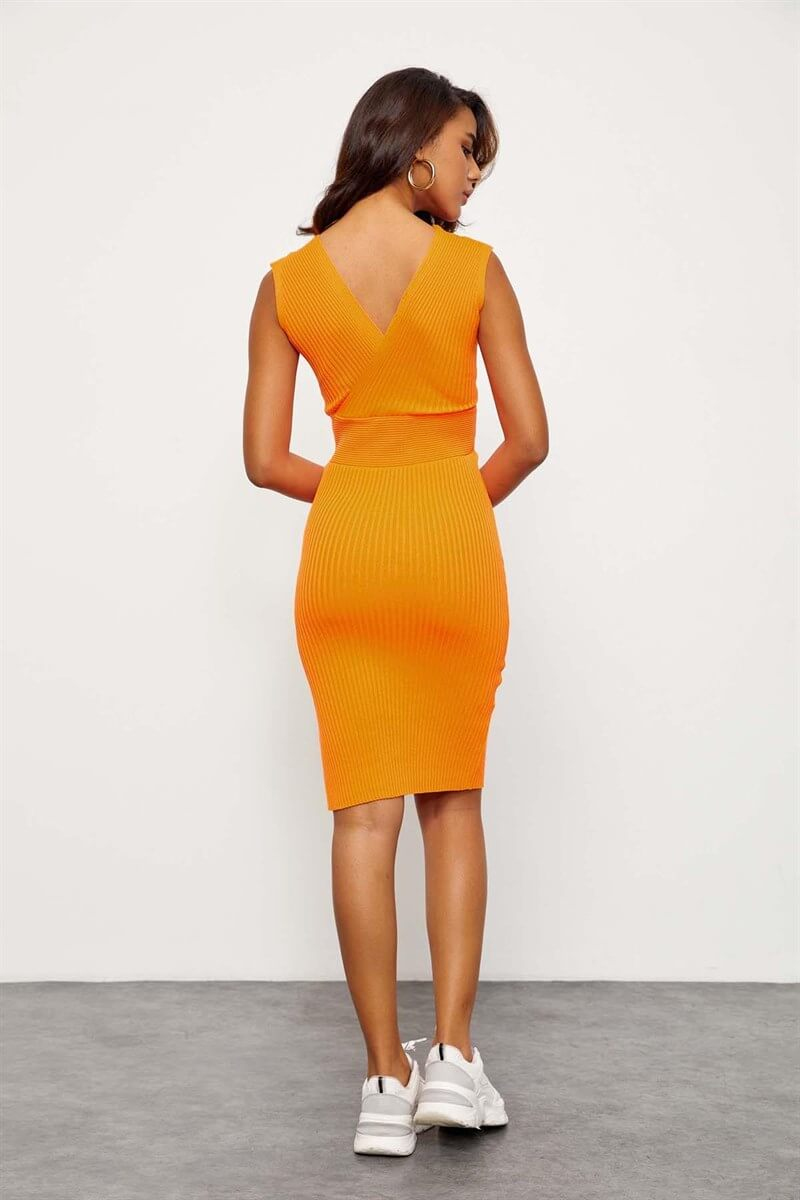 Oranj V Yaka Triko ElbiseST060S94153001