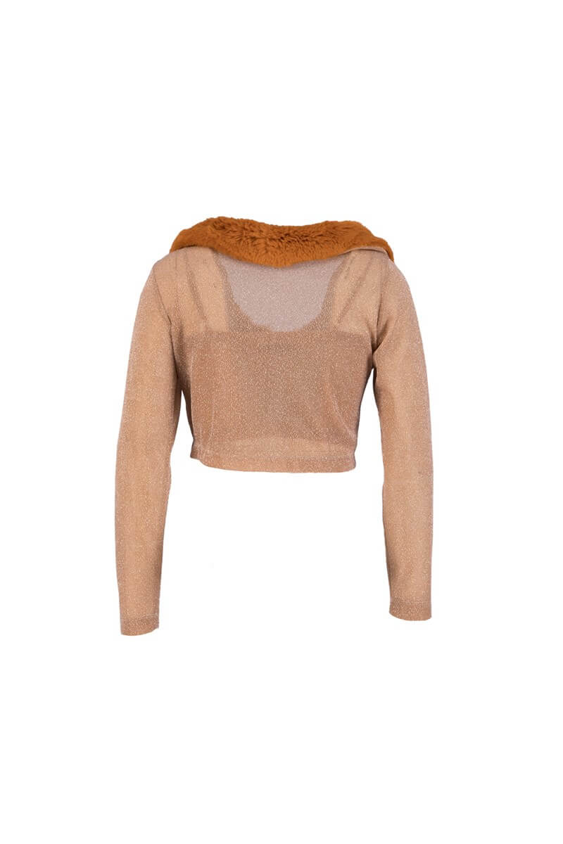 Oranj Yaka Detaylı Simli Transparan BluzST070W30839001