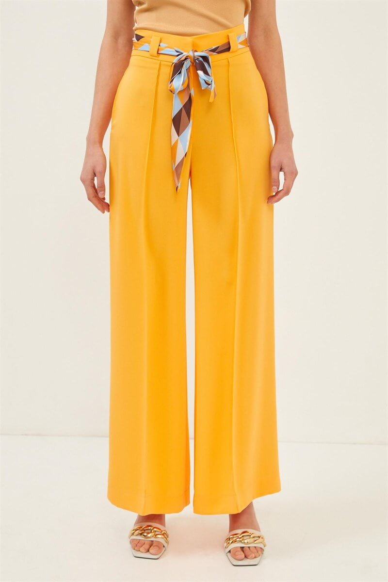 Oranj Yüksek Bel Kuşaklı PantolonST060S20567001