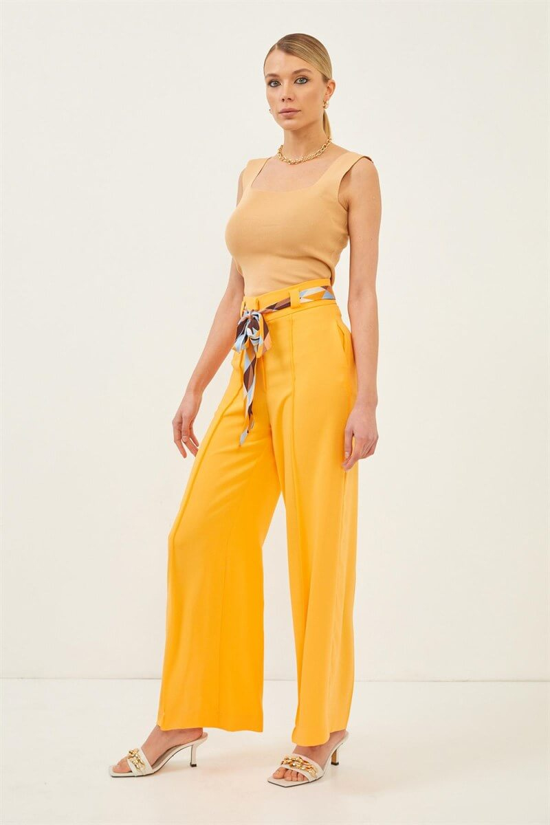 Oranj Yüksek Bel Kuşaklı PantolonST060S20567001
