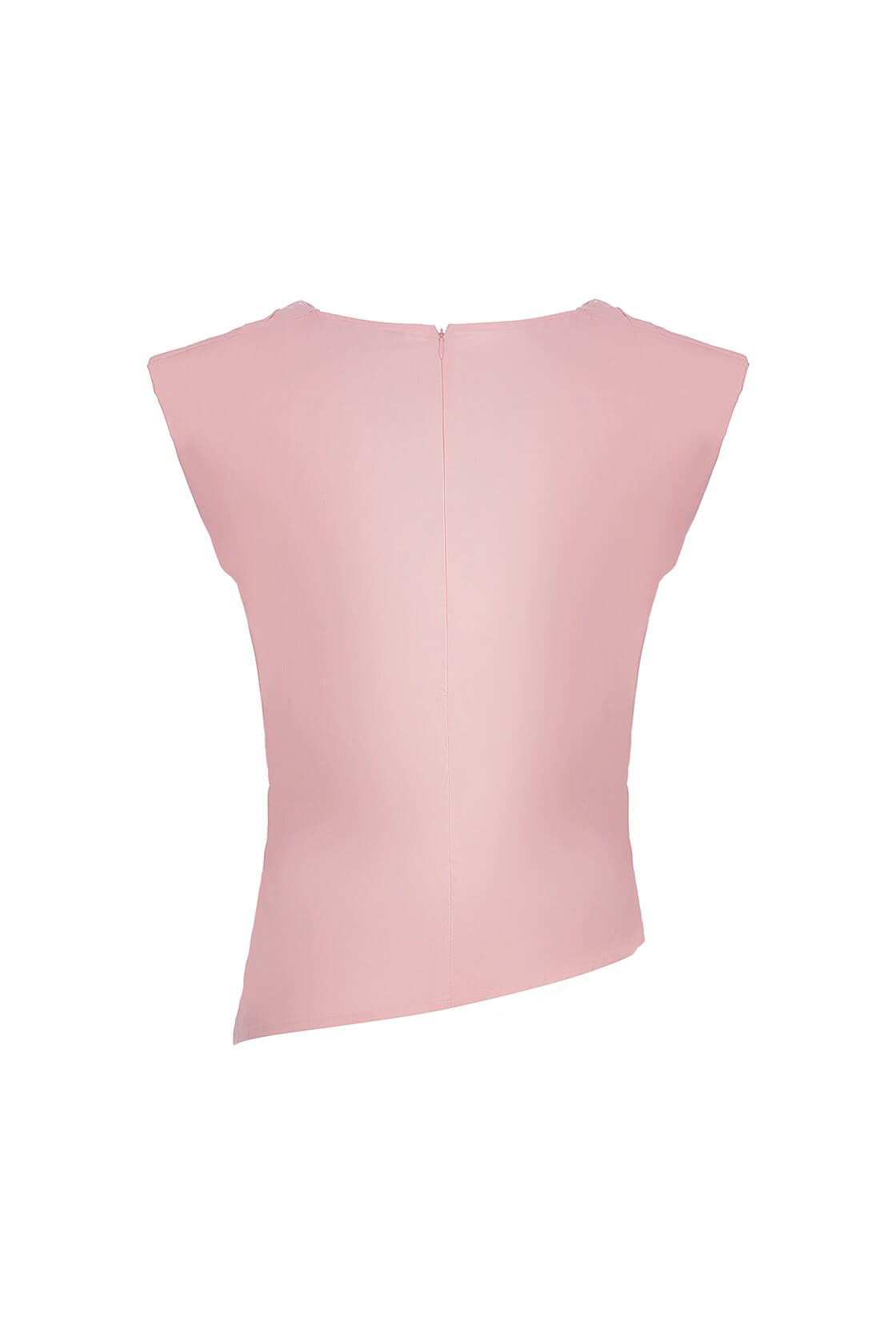 Pembe Degaje Yaka Bedene Oturan Pamuk BluzST050S3032301