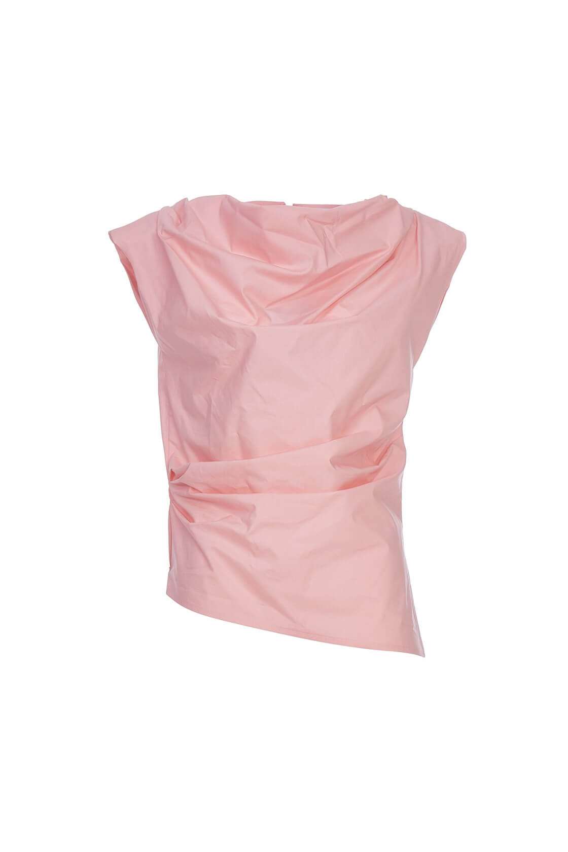 Pembe Degaje Yaka Bedene Oturan Pamuk BluzST050S3032301