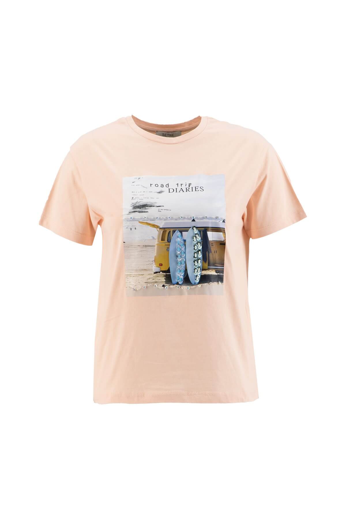 Pudra Baskılı Kısa Kollu T-ShirtST060S71160007