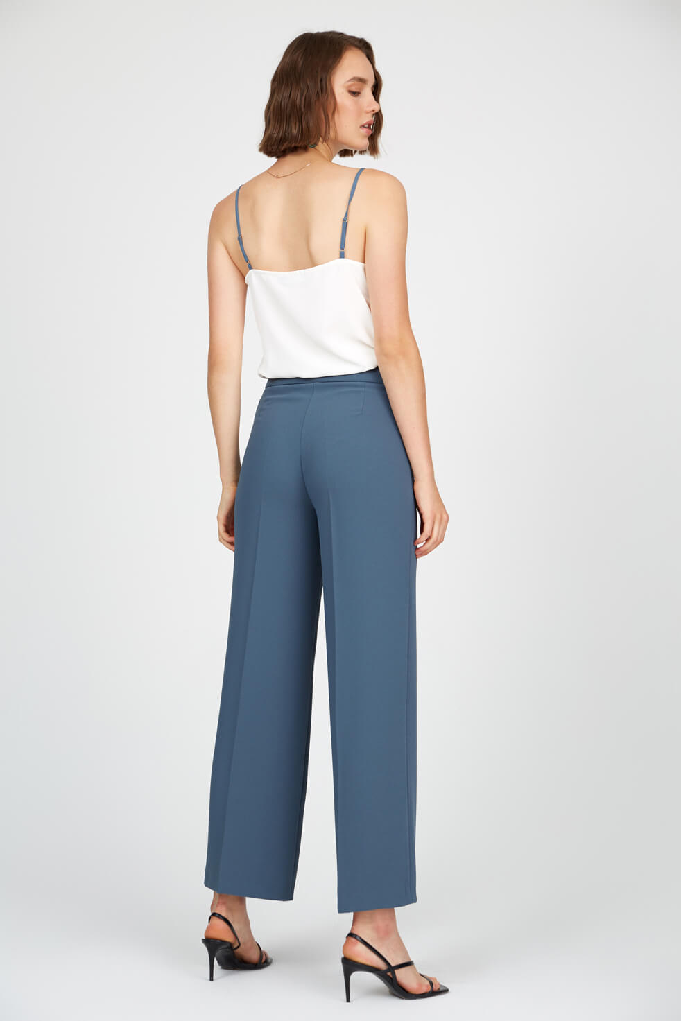 Puslu Deniz Yüksek Bel Normal Paça Pantolon